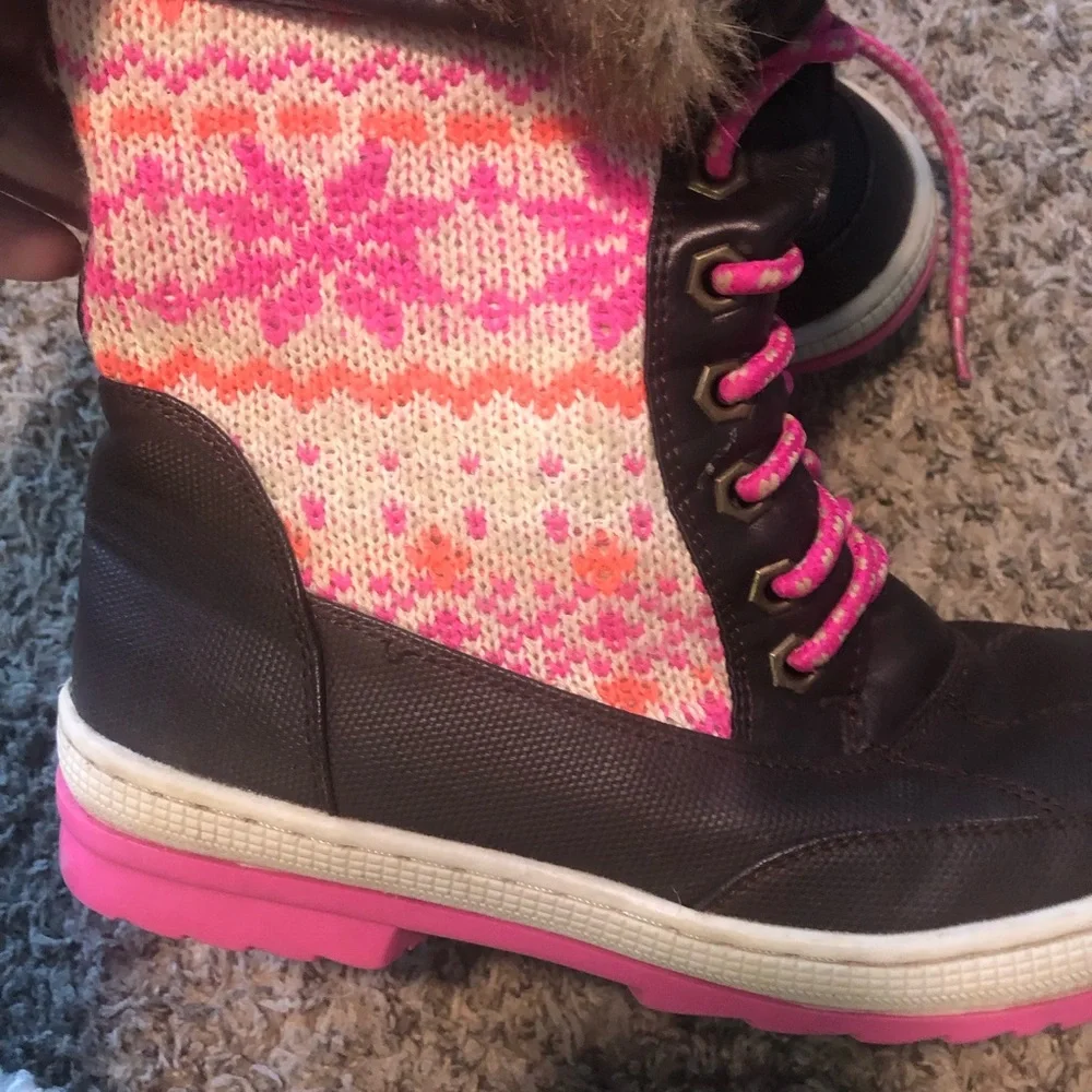 Justice Winter Boots Sweater Faux Fur